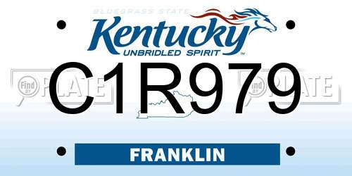 C1R979 Kentucky License Plate