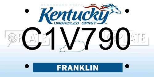 C1V790 Kentucky License Plate