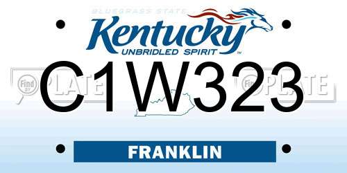 C1W323 Kentucky License Plate