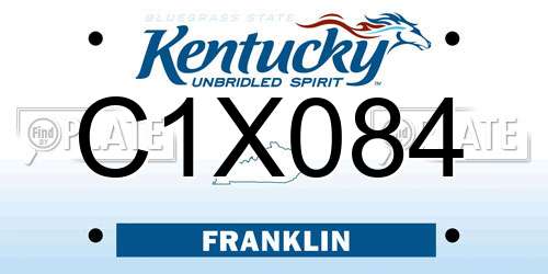 C1X084 Kentucky License Plate