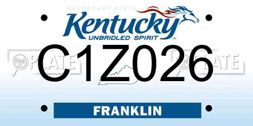 C1Z026 Kentucky License Plate