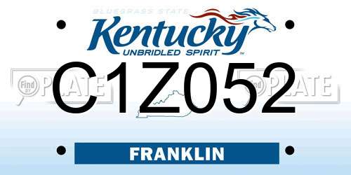 C1Z052 Kentucky License Plate