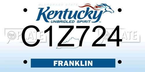 C1Z724 Kentucky License Plate