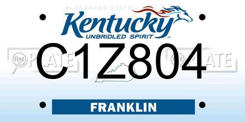 C1Z804 Kentucky License Plate