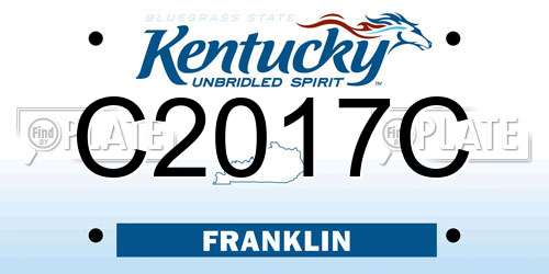 C2017C Kentucky License Plate