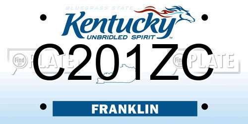 C201ZC Kentucky License Plate