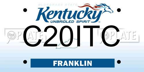 C20ITC Kentucky License Plate