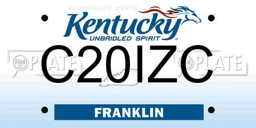 C20IZC Kentucky License Plate