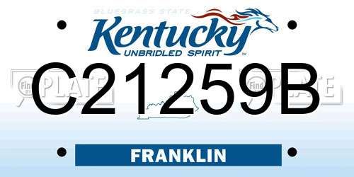 C21259B Kentucky License Plate