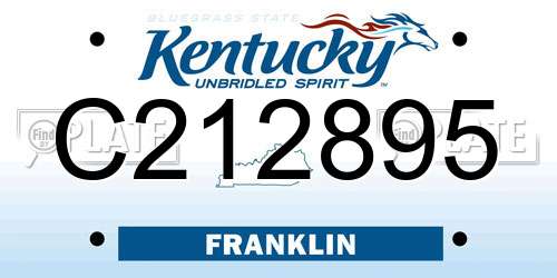 C212895 Kentucky License Plate