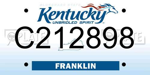 C212898 Kentucky License Plate