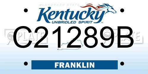 C21289B Kentucky License Plate