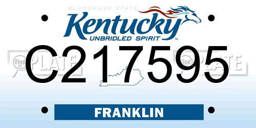 C217595 Kentucky License Plate