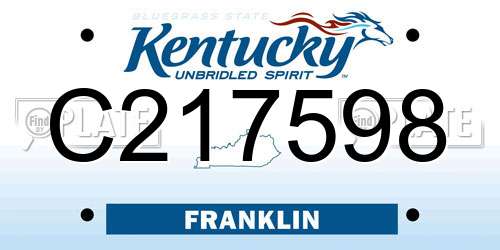 C217598 Kentucky License Plate