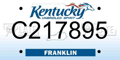 C217895 Kentucky License Plate