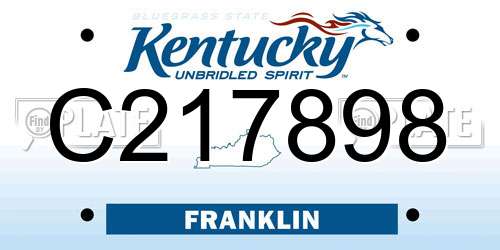 C217898 Kentucky License Plate
