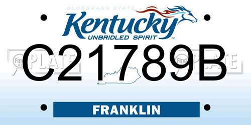 C21789B Kentucky License Plate