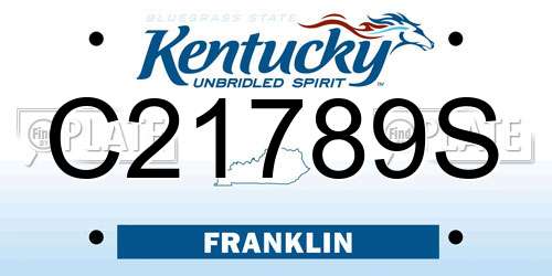 C21789S Kentucky License Plate