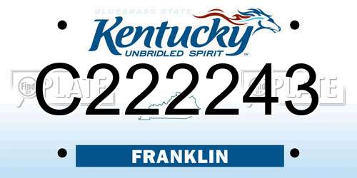 C222243 Kentucky License Plate