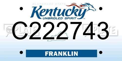 C222743 Kentucky License Plate