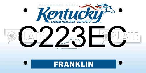 C223EC Kentucky License Plate