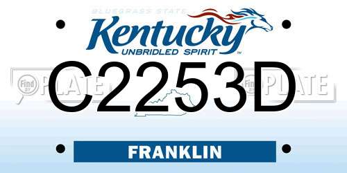 C2253D Kentucky License Plate