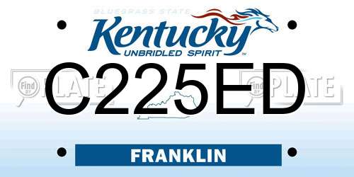 C225ED Kentucky License Plate