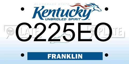C225EO Kentucky License Plate