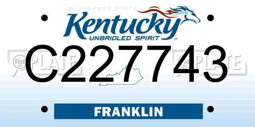 C227743 Kentucky License Plate