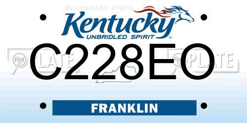 C228EO Kentucky License Plate