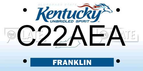 C22AEA Kentucky License Plate