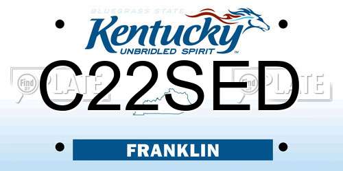 C22SED Kentucky License Plate