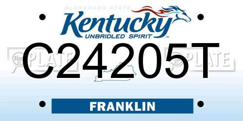 C24205T Kentucky License Plate