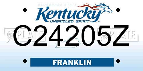 C24205Z Kentucky License Plate