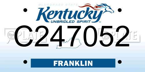C247052 Kentucky License Plate
