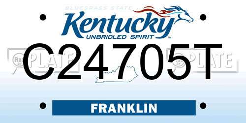 C24705T Kentucky License Plate