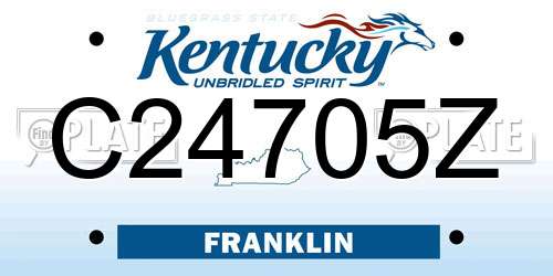C24705Z Kentucky License Plate