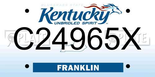 C24965X Kentucky License Plate