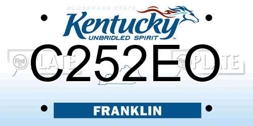 C252EO Kentucky License Plate