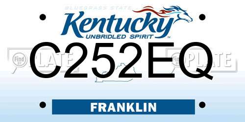 C252EQ Kentucky License Plate