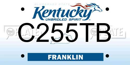 C255TB Kentucky License Plate