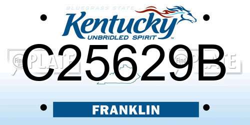 C25629B Kentucky License Plate