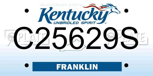 C25629S Kentucky License Plate