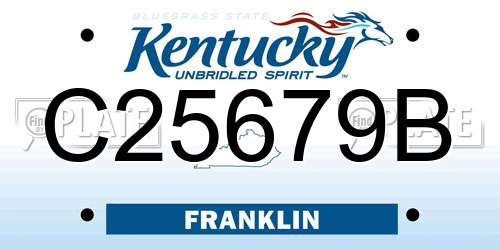 C25679B Kentucky License Plate