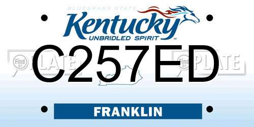 C257ED Kentucky License Plate