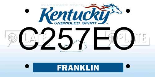 C257EO Kentucky License Plate