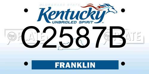 C2587B Kentucky License Plate