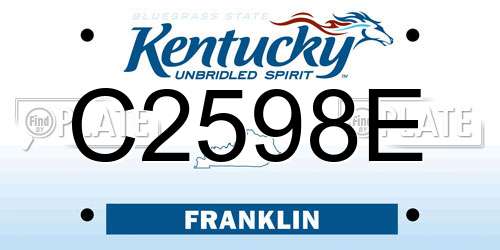 C2598E Kentucky License Plate