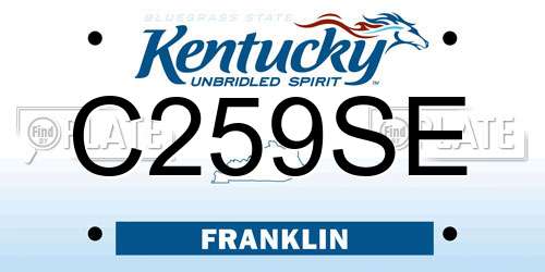 C259SE Kentucky License Plate