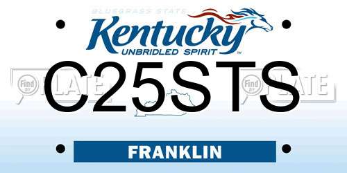 C25STS Kentucky License Plate